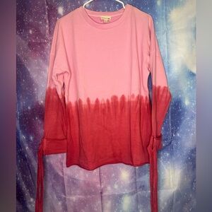 Lala factory dip dyed long sleeve shirt with tied sleeves